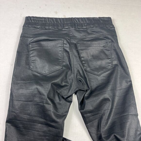 Flog Pants 28 Black Pull-On Stretch Coated Skinny Trousers Israel Dressy Casual - Picture 12 of 15